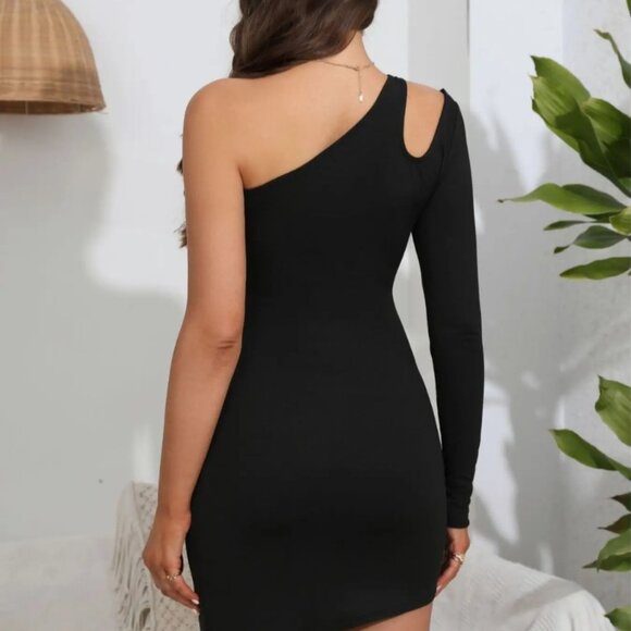 Cutout One Shoulder Mini Dress - Picture 5 of 7